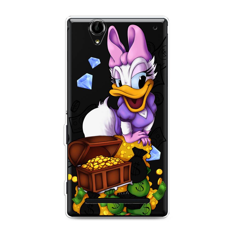 

Чехол на Sony Xperia T2 Ultra "Rich Daisy Duck", Коричневый;белый;фиолетовый, 50950-6