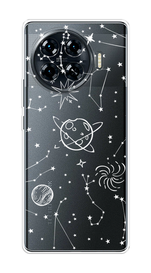 

Чехол на Tecno Spark 20 Pro Plus "Планеты в космосе", Белый, 305050-1
