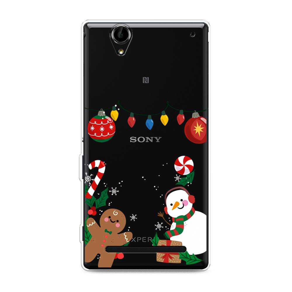 

Чехол на Sony Xperia T2 Ultra "Новогоднее настроение", Коричневый;красный;зеленый, 50950-5