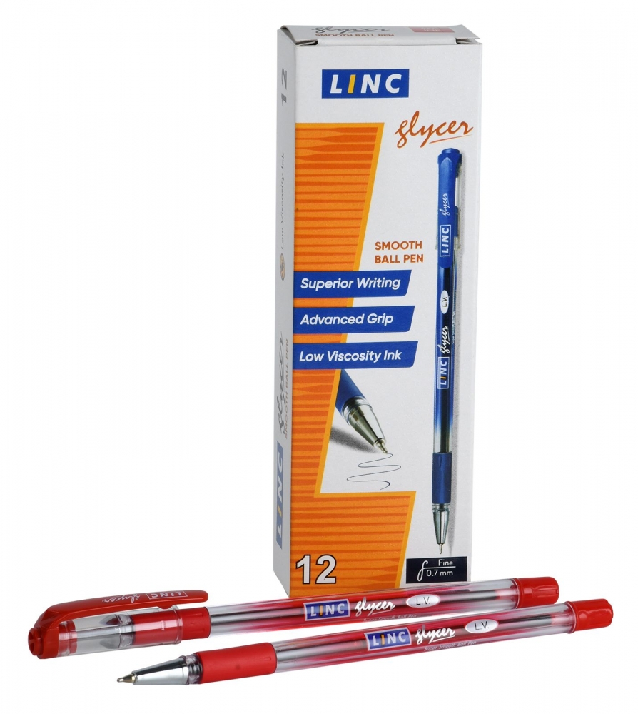 

Ручка шариковая Linc Glycer цвет красный 0,7 мм 12 шт, 1300RF/red.608100
