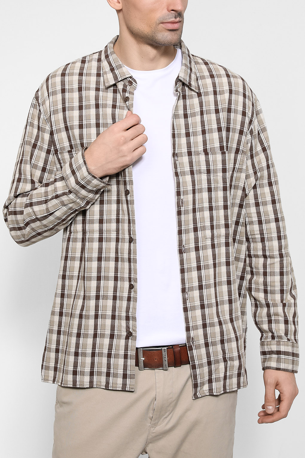 

Рубашка мужская Marc O’Polo 228723642470 коричневая XL, 228723642470