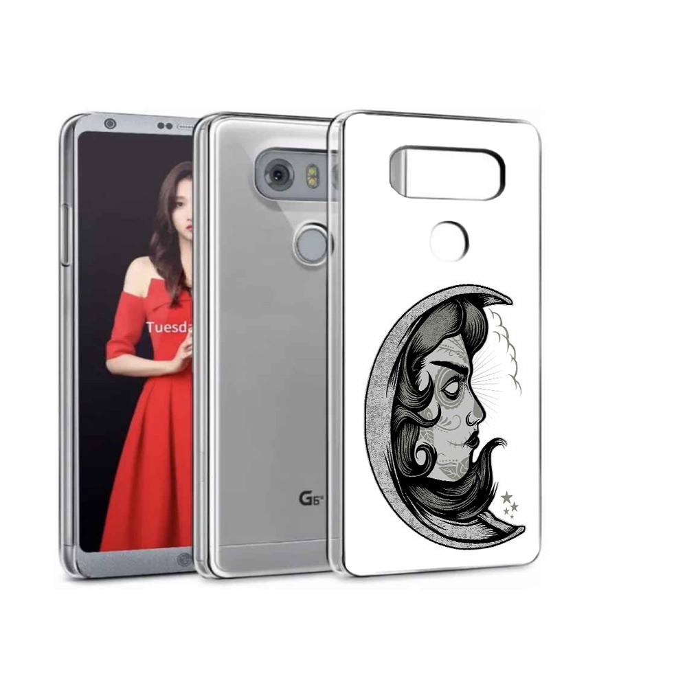 

Чехол MyPads Tocco для LG G5 черно белая луна с лицом, Прозрачный, Tocco