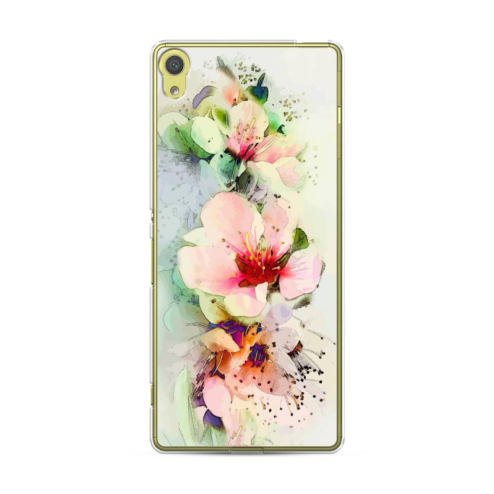 

Чехол на Sony Xperia XA "Нежные цветы", Зеленый;розовый, 51250-2
