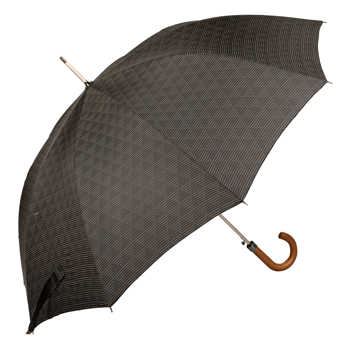 Зонт-трость мужской полуавтоматический M&P C176-LA Legno Diamond Strips, черный
