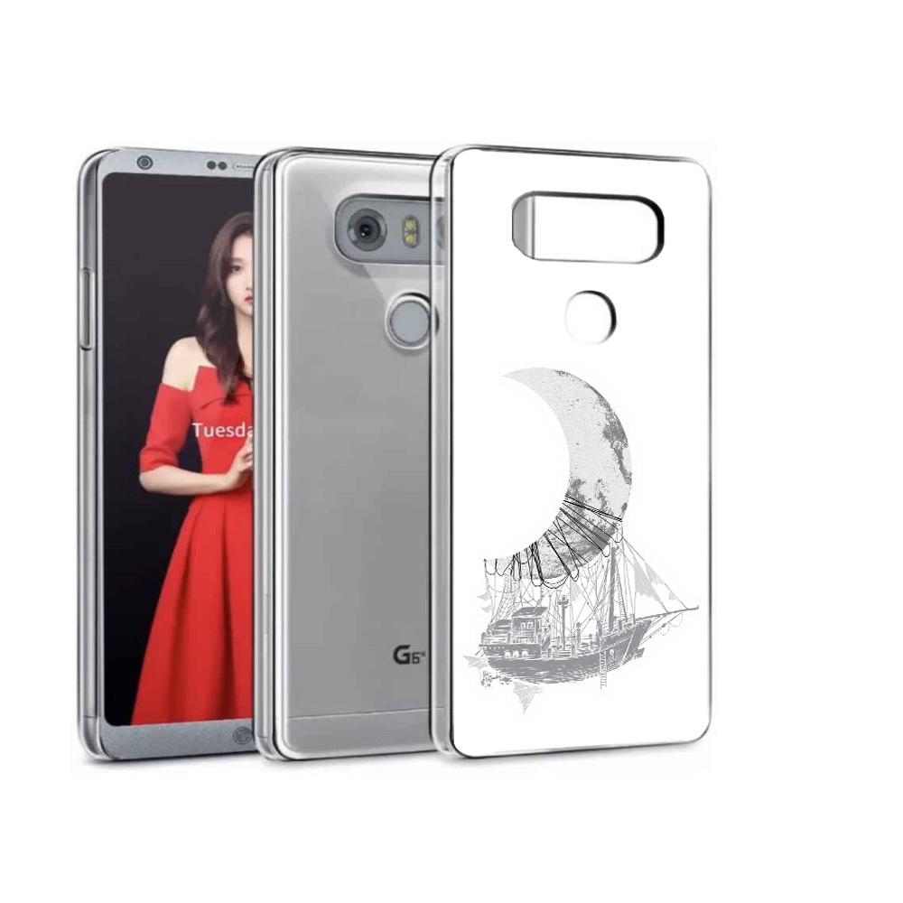 

Чехол MyPads Tocco для LG G5 черно белый корабль полумесяц, Прозрачный, Tocco