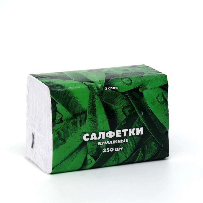 

Салфетки бумажные 2 слоя 250 листов, размер листа 145*200, в цветной пленке, Белый