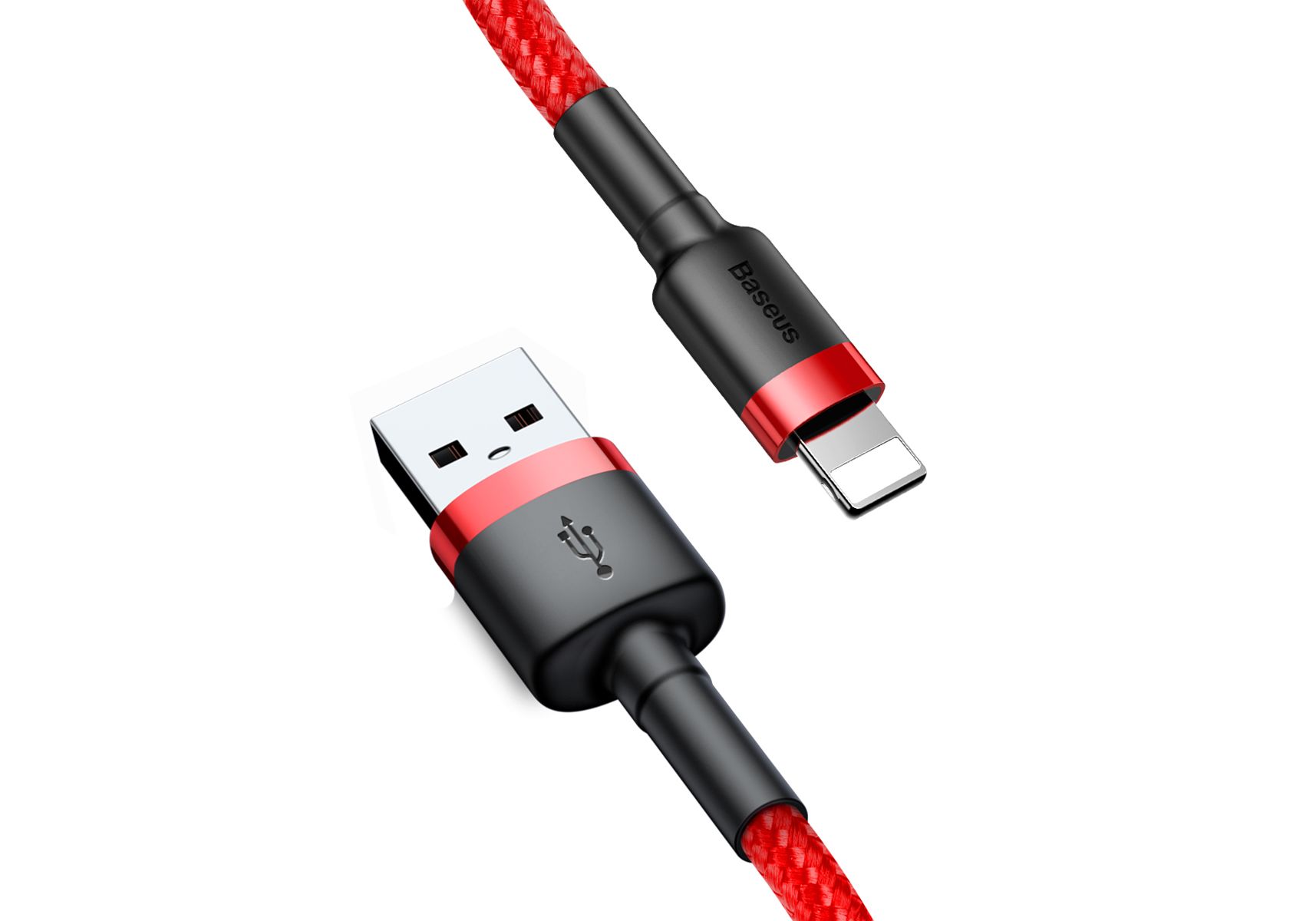 фото Кабель baseus cafule cable usb - lightning, 2.4а 1m red