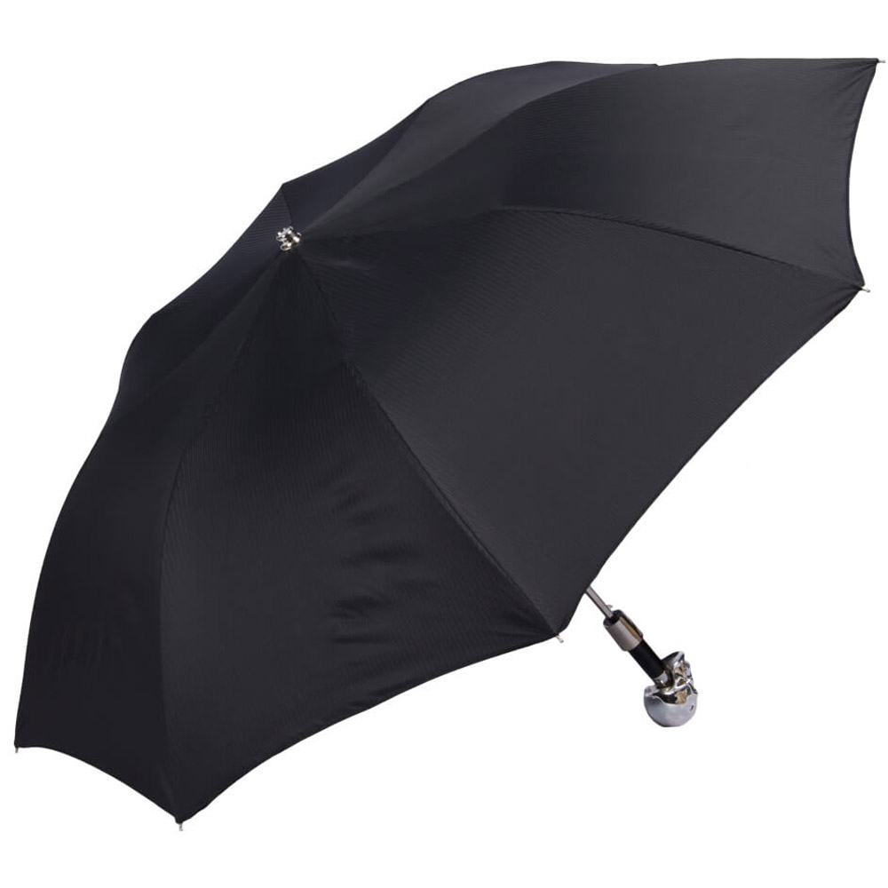 Зонт складной мужской полуавтоматический PASOTTI Capo Silver StripesS, черный