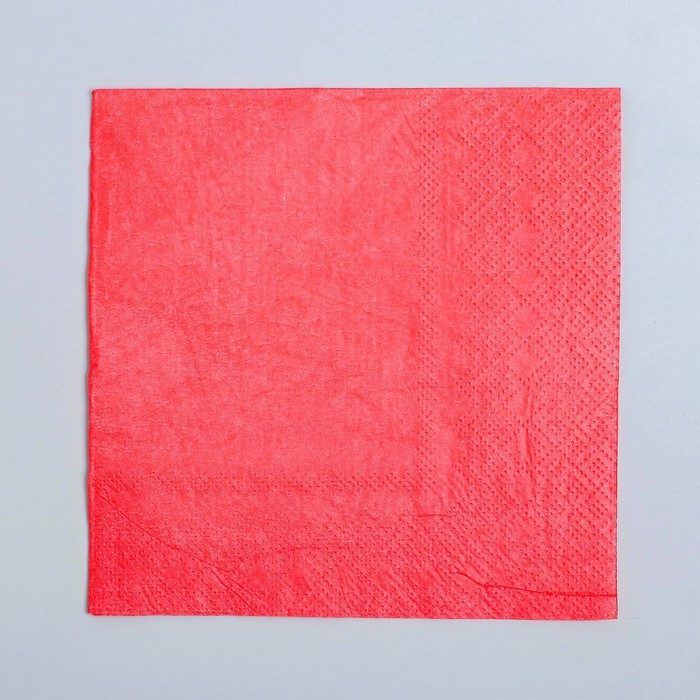фото Салфетки бумажные, однотонные, 25х25 см, набор 20 шт., цвет красный страна карнавалия
