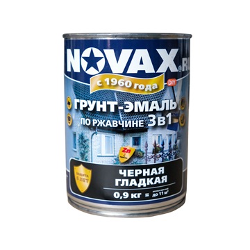 фото Грунт-эмаль novax 3 в 1 (1л - 0,9 кг) (черный)