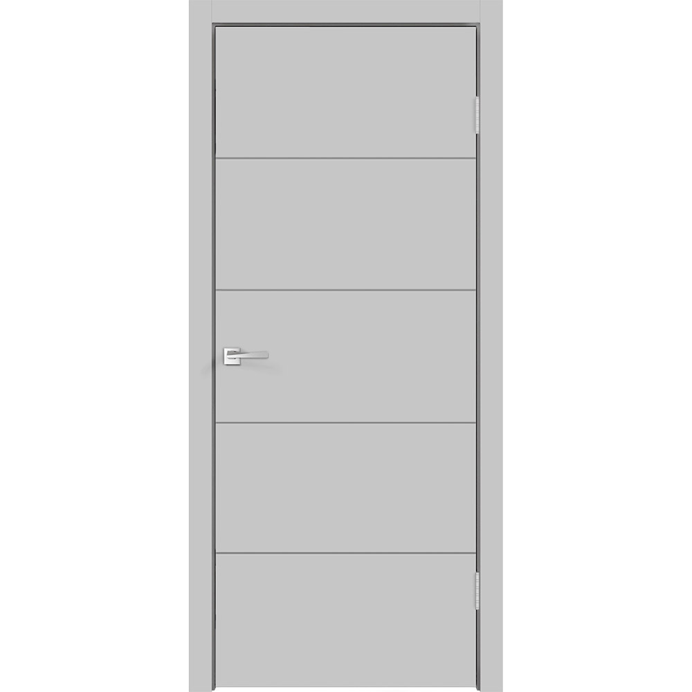 

Дверь межкомнатная Ольсен F 800х2000 мм эмаль светло-серая глухая с замком, Серый