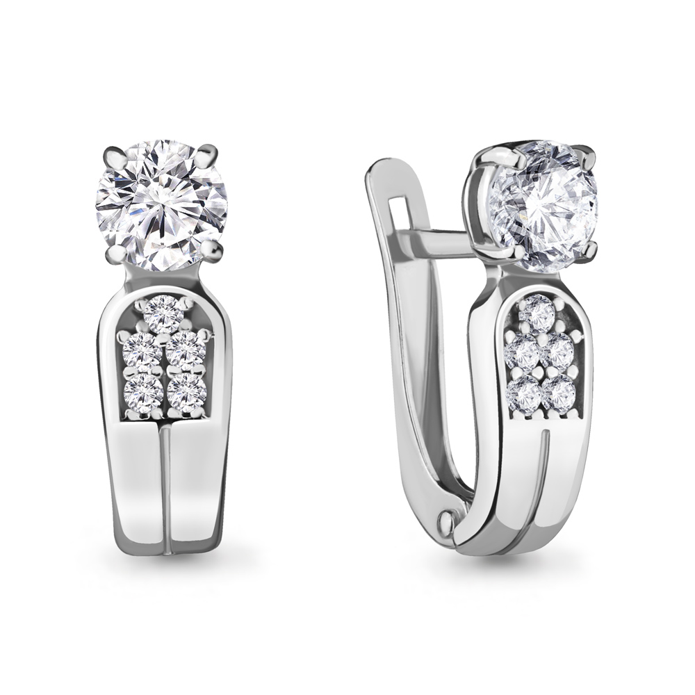 

Серьги из серебра с фианитом Aquamarine 48134А_925_р, 48134А_925_р