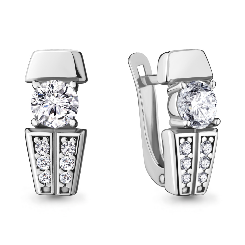 

Серьги из серебра с фианитом Aquamarine 48135А_925_р, 48135А_925_р