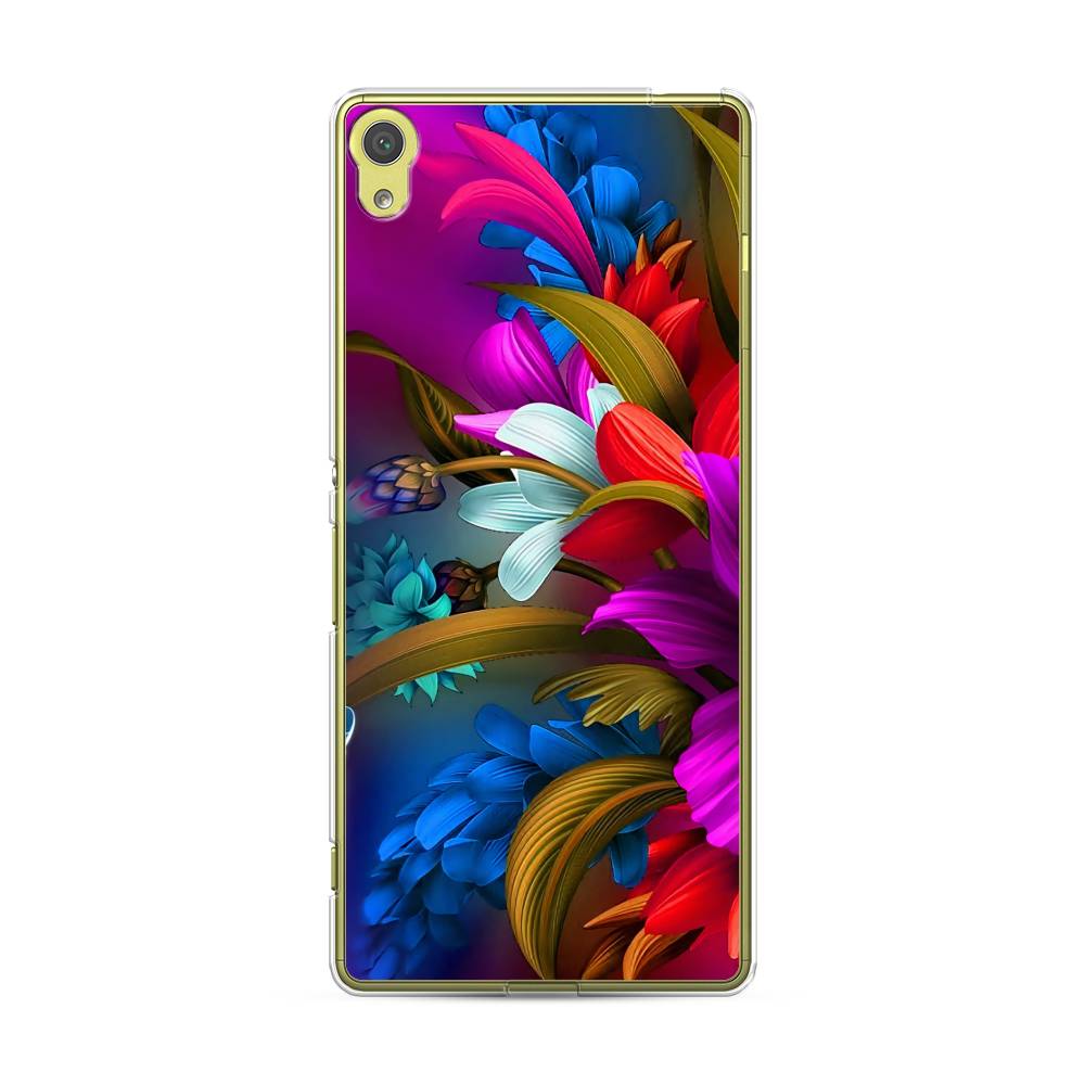 

Чехол на Sony Xperia XA "Фантастические цветы", Фиолетовый;красный;синий, 51250-2