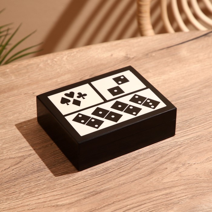 

Игра настольная 3в1 (домино + кубики + карты) полирезин, МДФ, 9916813