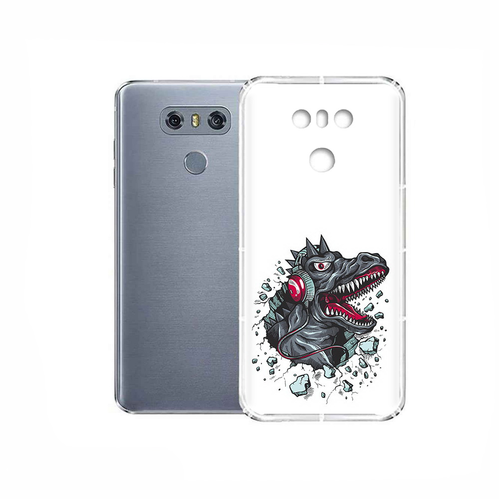 

Чехол MyPads Tocco для LG G6 Нарисованный динозавр в наушниках, Прозрачный, Tocco