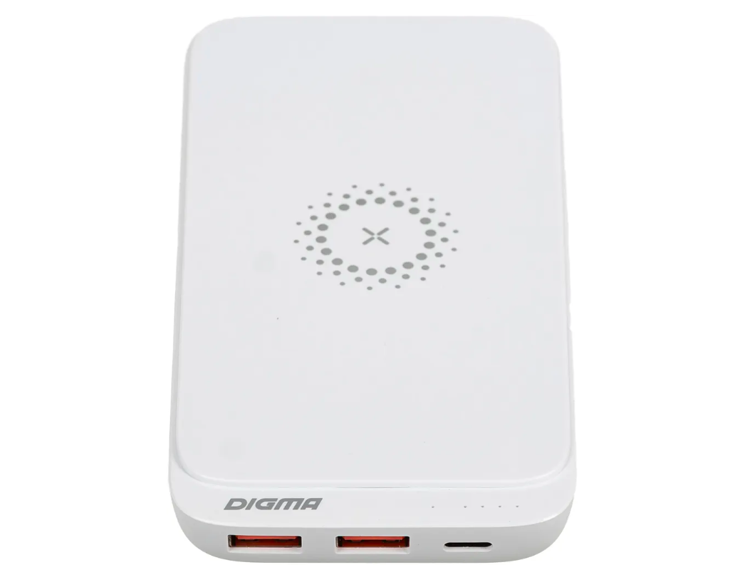 

Внешний аккумулятор (Power Bank) Digma DGPQ10E, 10000мAч, белый [dgpq10e20pwt]