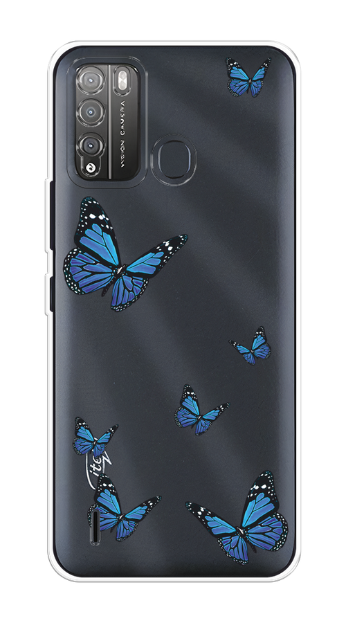 

Чехол на Itel Vision 1 Pro "Blue butterflies", Синий;черный, 3200350-1