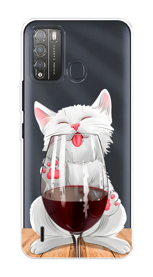 

Чехол на Itel Vision 1 Pro "Кот с бокалом", Прозрачный;белый;красный, 3200350-1