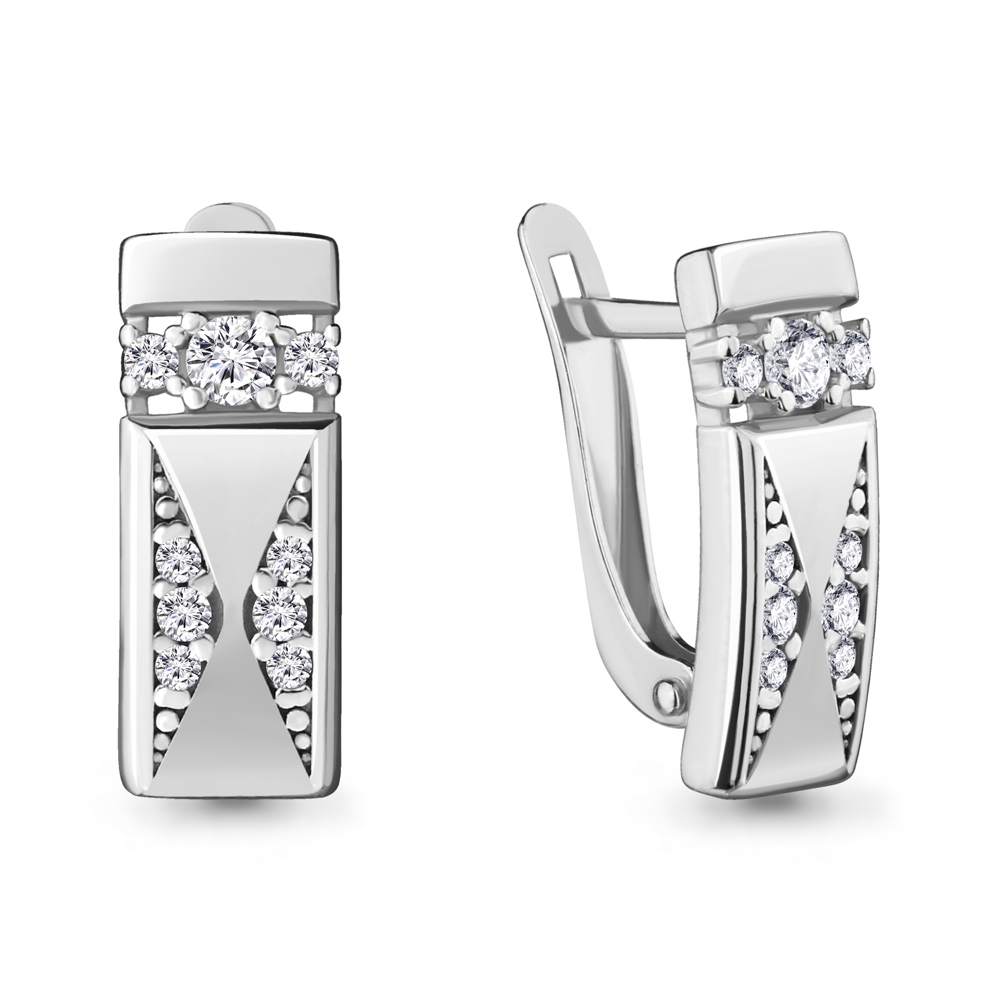 

Серьги из серебра с фианитом Aquamarine 48136А_925_р, 48136А_925_р