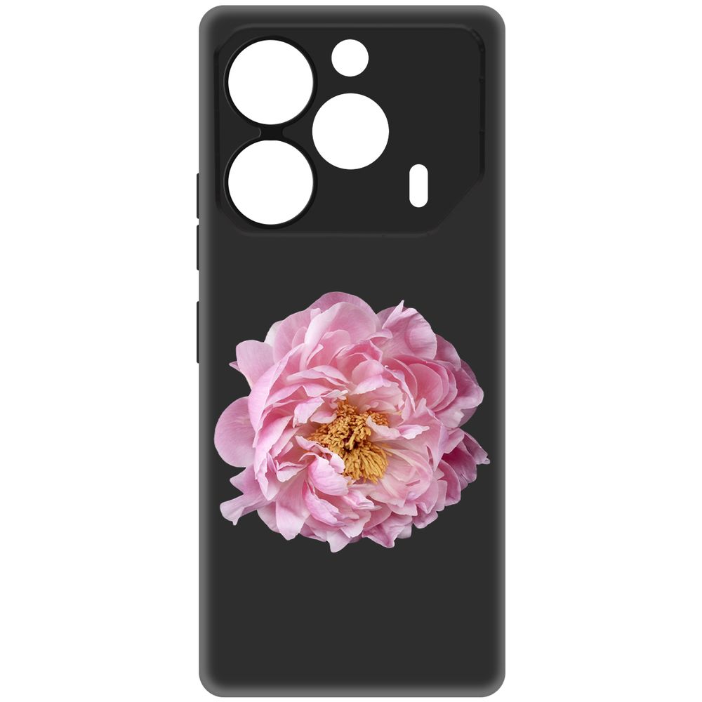 

Чехол-накладка Krutoff Soft Case Розовый пион для TECNO Pova 6 черный