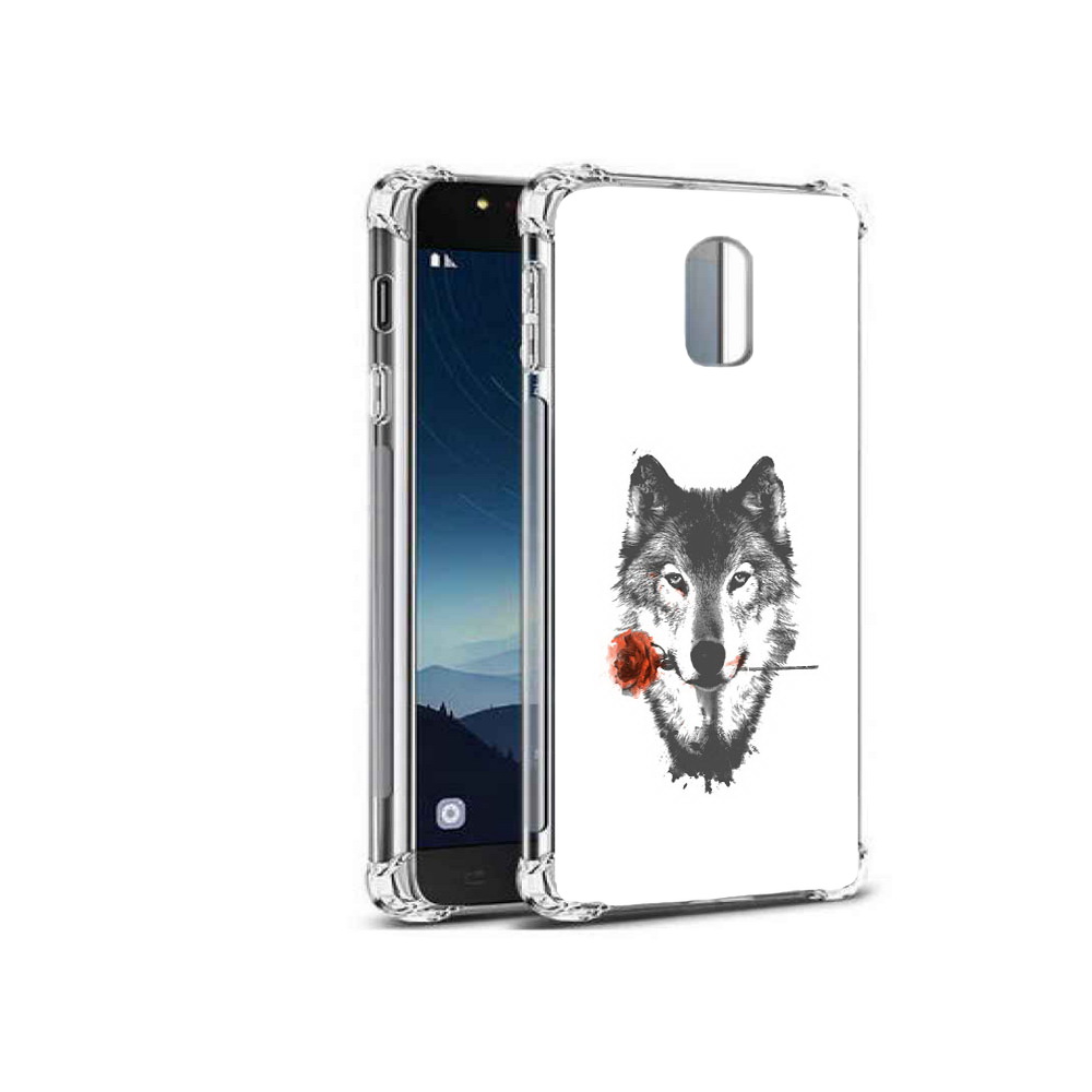 

Чехол MyPads Tocco для Samsung Galaxy C8 волк с розой (PT96288.518.270), Прозрачный, Tocco