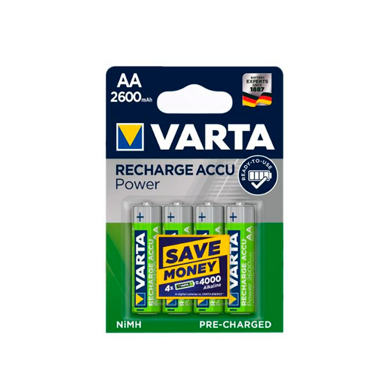 Аккумуляторы Varta Ready2Use 2600mAh АА, 4 шт аккумулятор varta