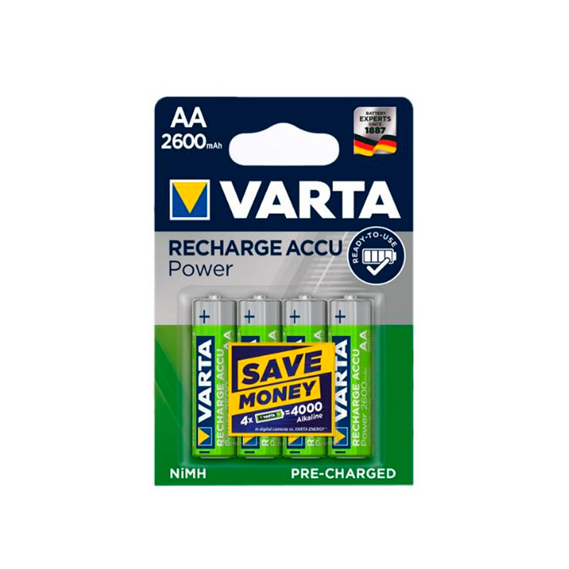 фото Аккумуляторы varta ready2use 2600mah аа, 4 шт