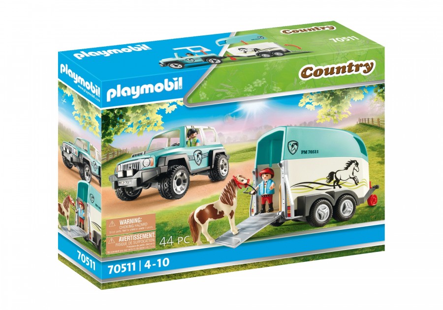 Конструктор Playmobil Джип с трейлером для лошади Car with Pony Trailer , арт.70511