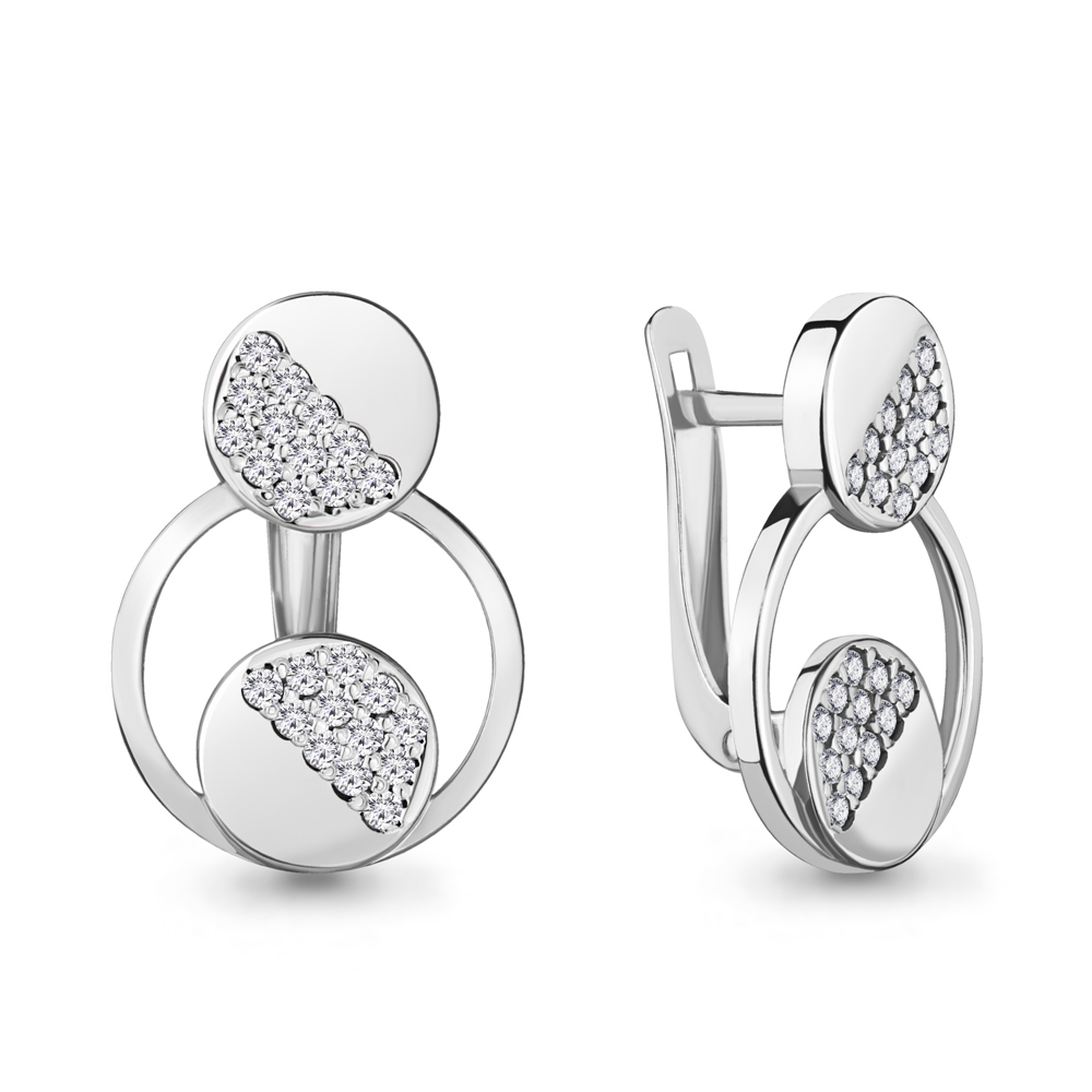 

Серьги из серебра с фианитом Aquamarine 48141А_925_р, 48141А_925_р