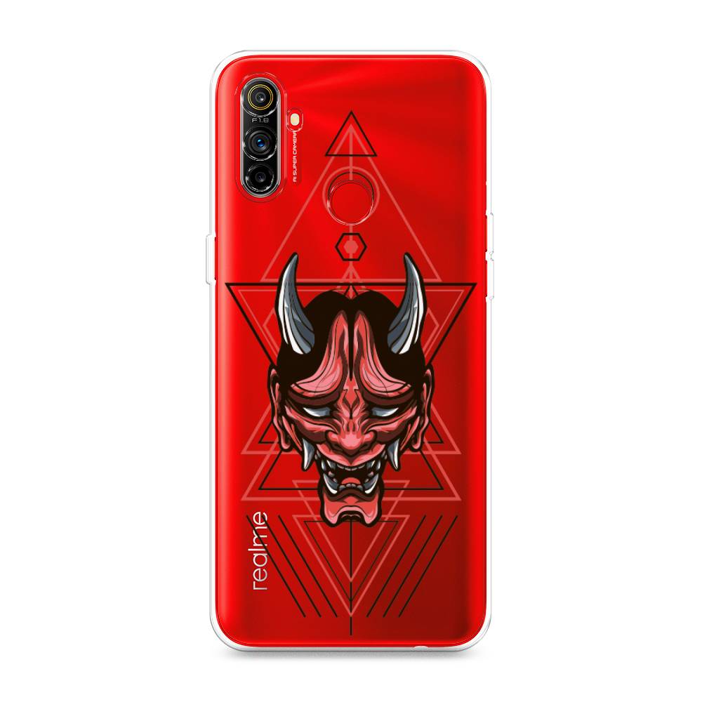 

Чехол на Realme C3 "Hanya Oni mask", Серый;красный;черный, 253050-4