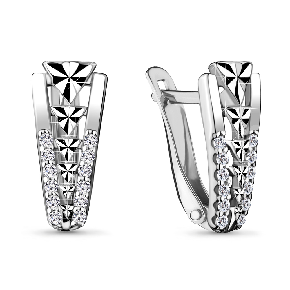 

Серьги из серебра с фианитом Aquamarine 48143А_925_р, 48143А_925_р