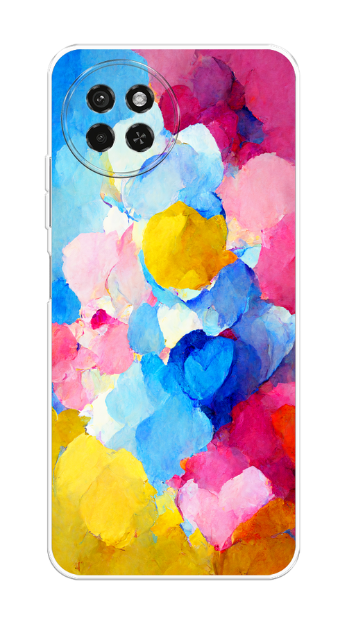 

Чехол на Itel S23 "Яркие пятна", Синий;голубой;желтый;розовый, 3201450-1