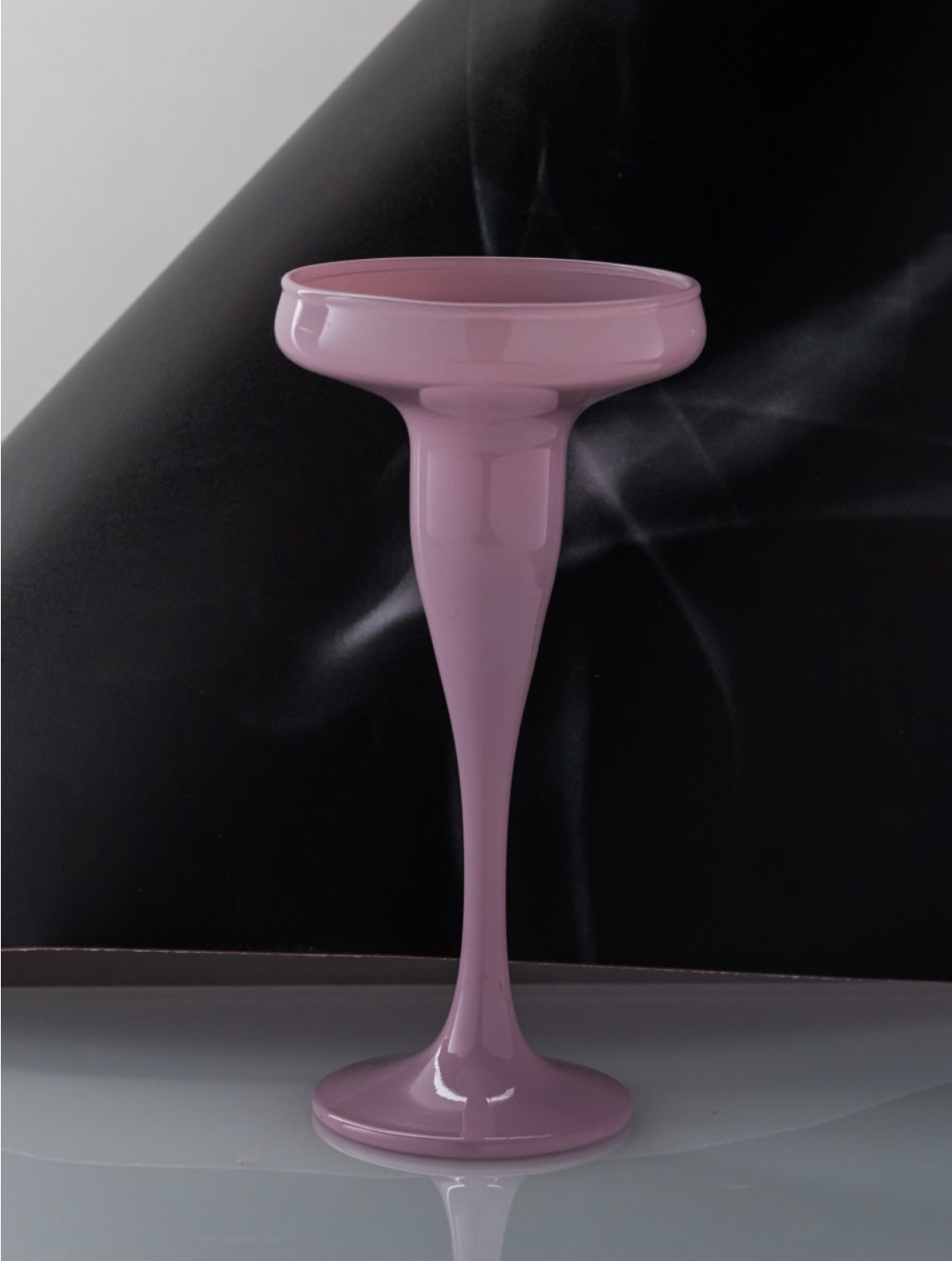 Подсвечник стеклянный высокий на ножке розовые ONIX