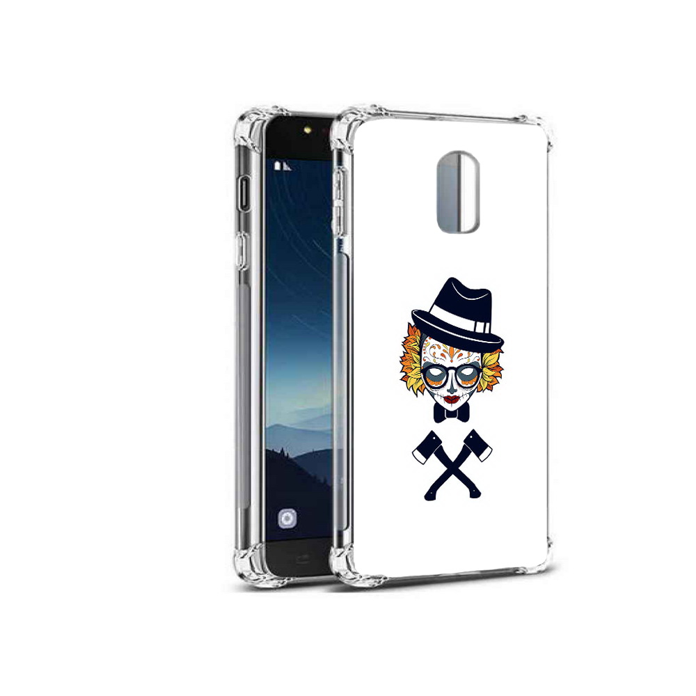

Чехол MyPads Tocco для Samsung Galaxy C8 девушка в маске с топорами рисунок, Прозрачный, Tocco