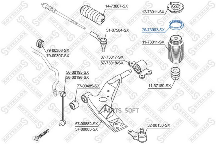 

подшипник опоры аморт. Daewoo Evanda 02> Stellox 2673003sx