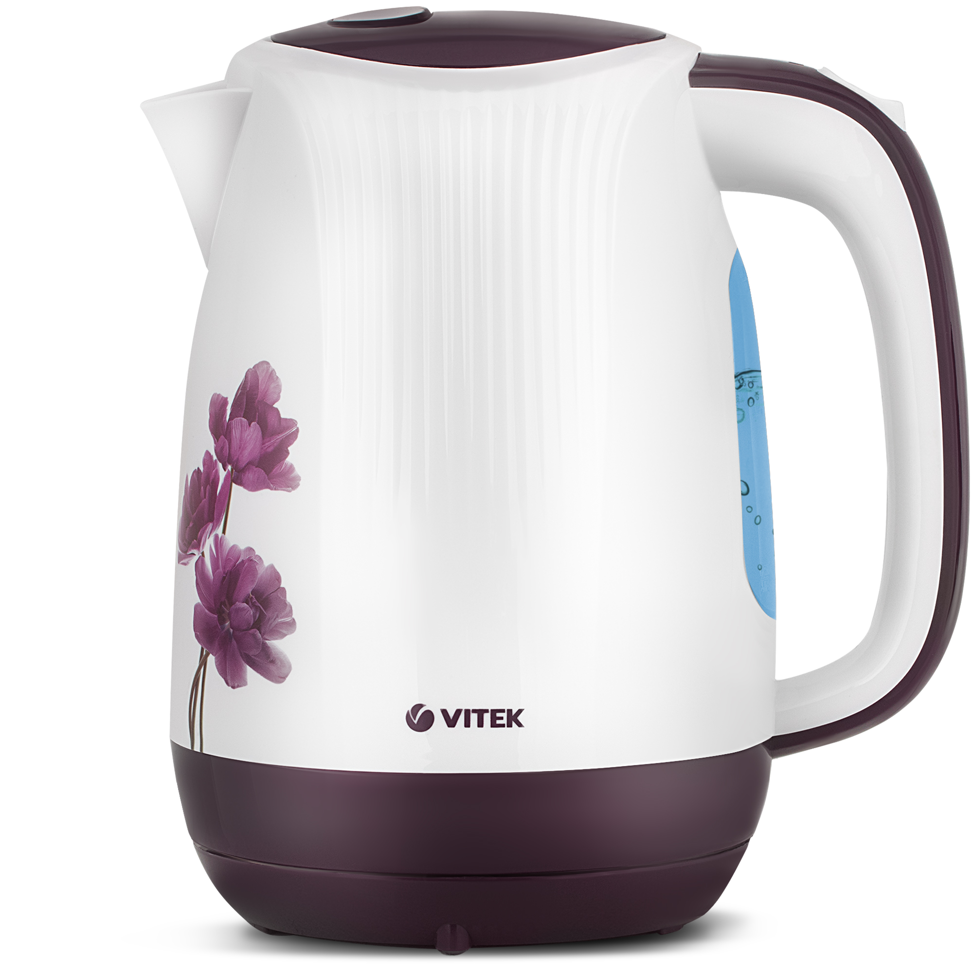 Чайник электрический VITEK VT-7061 1.7 л белый, фиолетовый