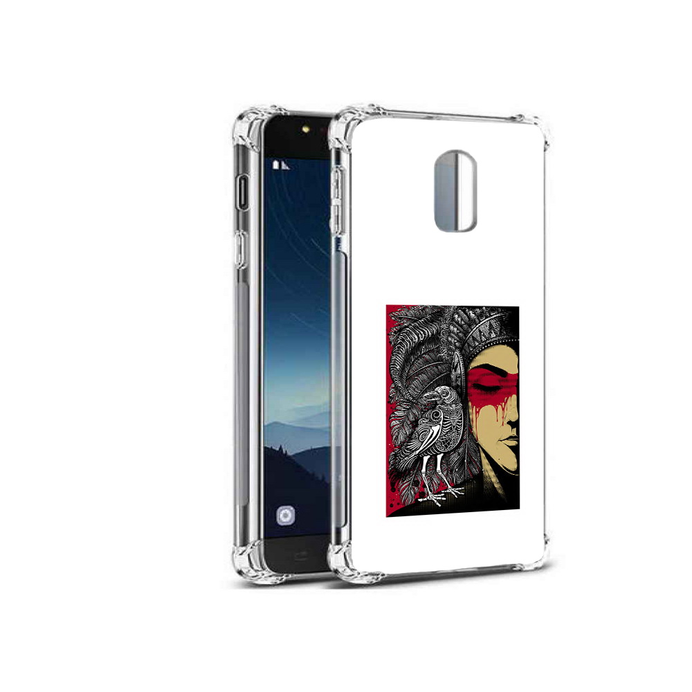 

Чехол MyPads Tocco для Samsung Galaxy C8 девушка с вороном в абстракции (PT96288.518.311), Прозрачный, Tocco