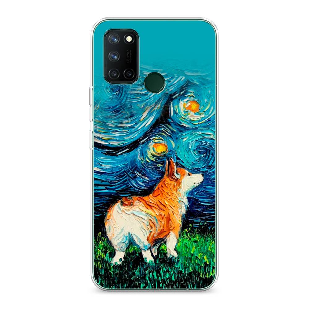 

Чехол на Realme 7i "Корги звёздная ночь", Коричневый;белый;зеленый, 253950-1