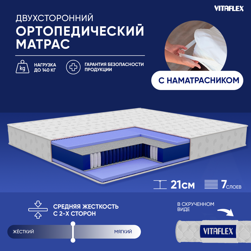 

Ортопедический матрас Vitaflex Medicine KSk 60x200, Белый, Medicine KSk