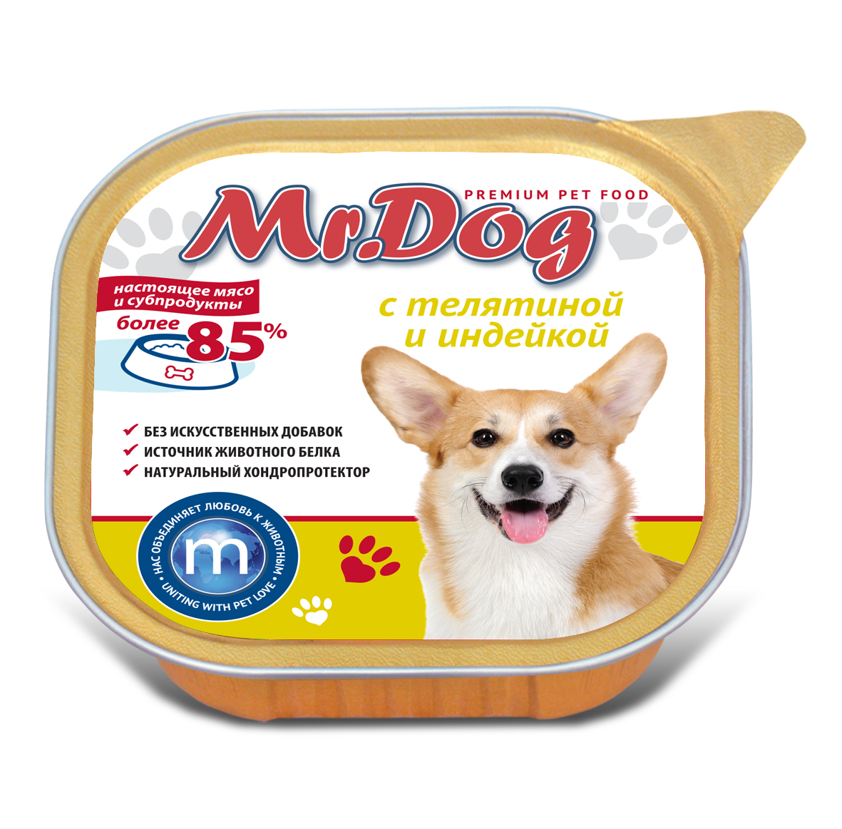 Консервы для собак Mr.Dog с телятиной и индейкой, 300 г