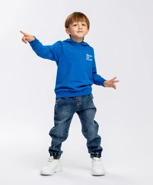 

Джоггеры детские Button Blue 223BBBMC63031000, синий, 128, 223BBBMC63031000