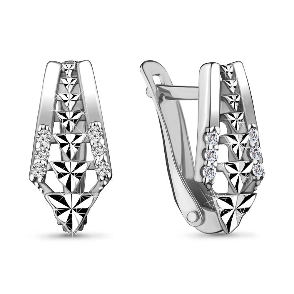 

Серьги из серебра с фианитом Aquamarine 48144А_925_р, 48144А_925_р