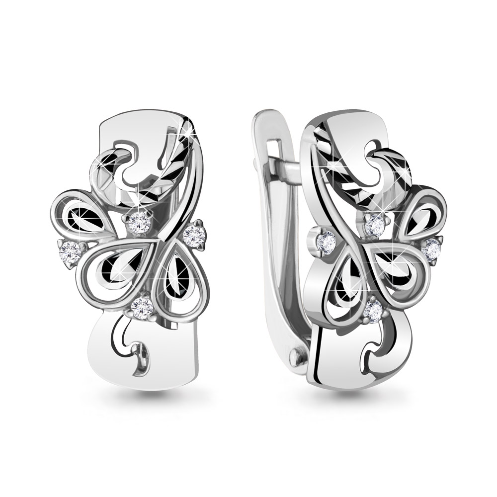 

Серьги из серебра с фианитом Aquamarine 48147А_925_р, 48147А_925_р