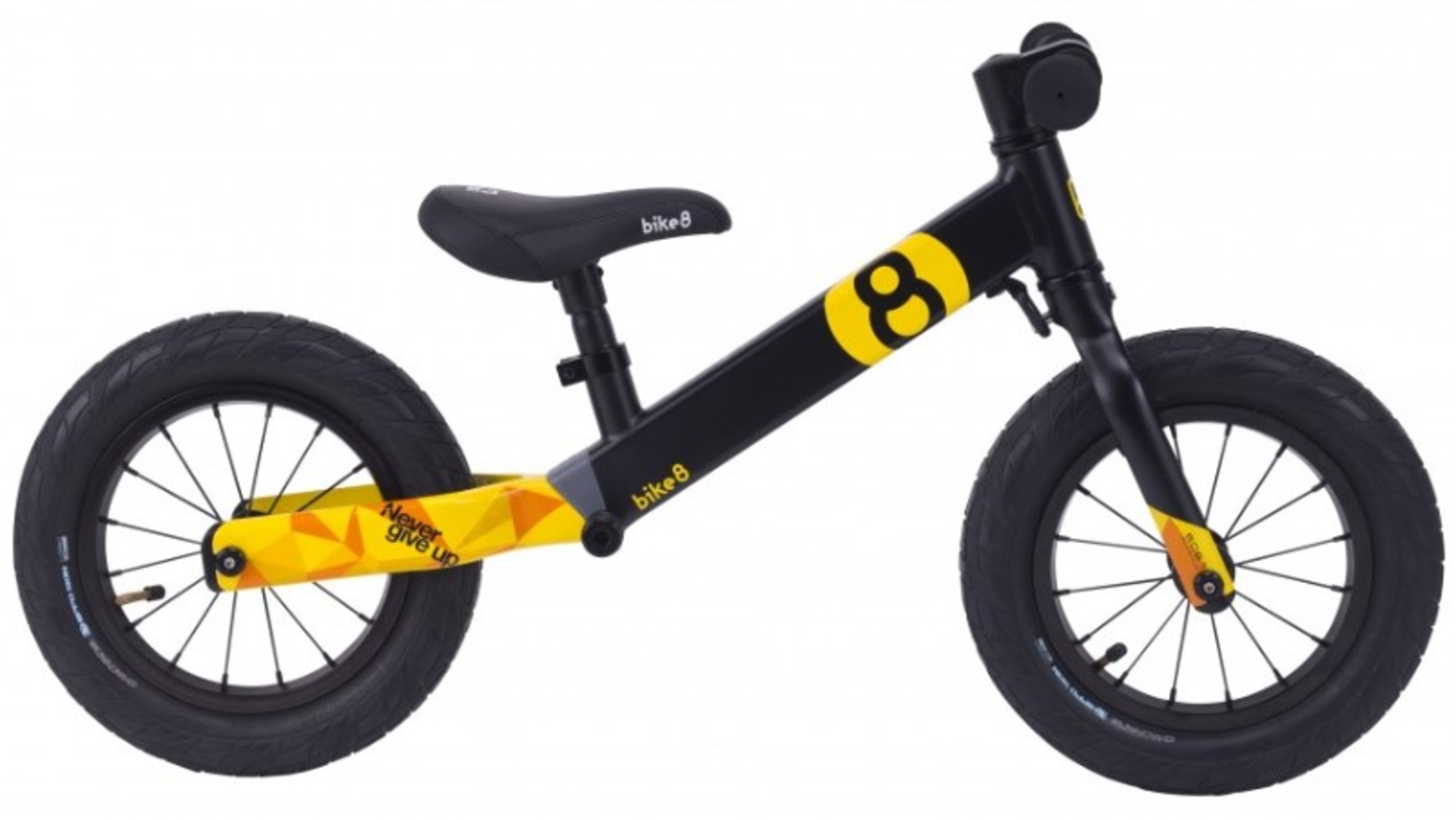 Беговел, BIKE8, Suspension, Standart 12, Black-Yellow