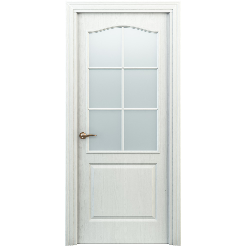 Дверь межкомнатная Палитра 800х2000 мм финишпленка белая со стеклом