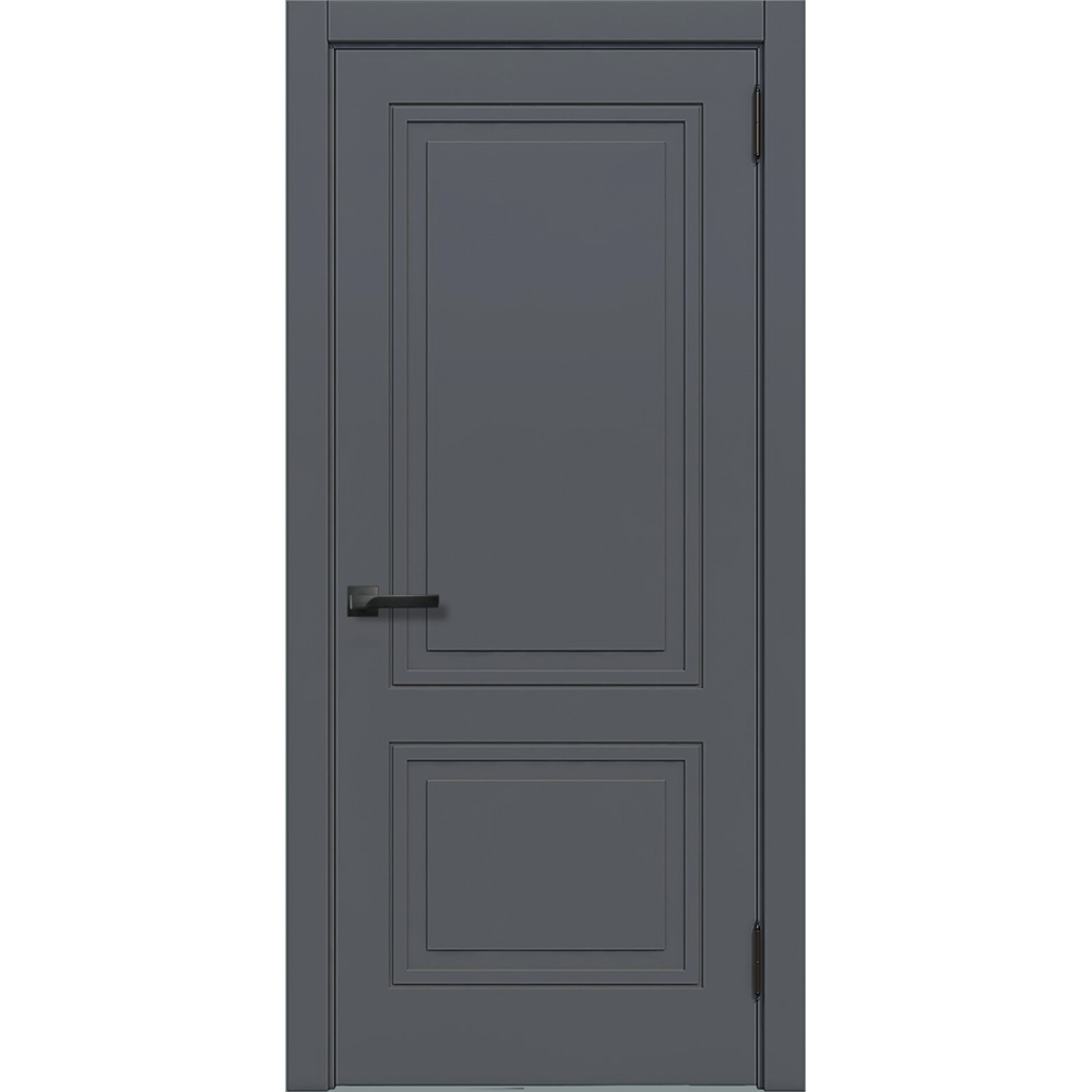 Дверь межкомнатная Париж 800х2000 мм ПВХ эмалит софт графит глухая с замком