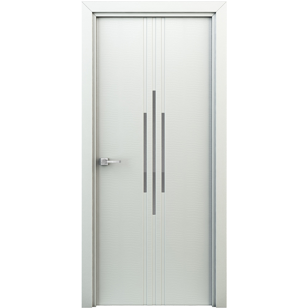 фото Дверь межкомнатная сафари 600х2000 мм финишпленка жасмин белый декоративная вставка сд