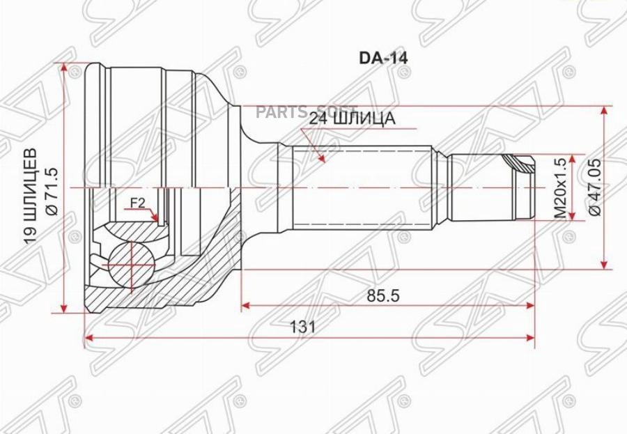 

Шрус Наружный Daihatsu Storia/Toyota Duet/M100/110 98- Sat DA-14