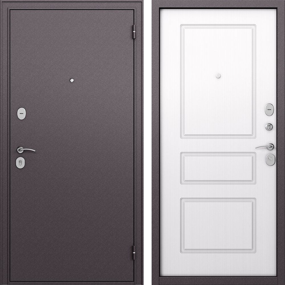 

Дверь входная Buldoors Вега правая букле шоколад - ларче белый 960х2050 мм